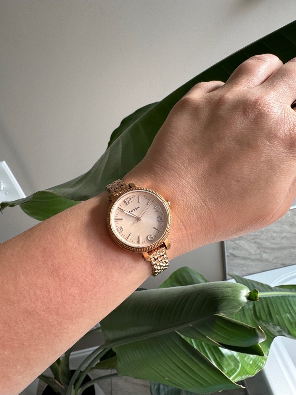Fossil Women's Rose Gold-tone Bracelet Watch